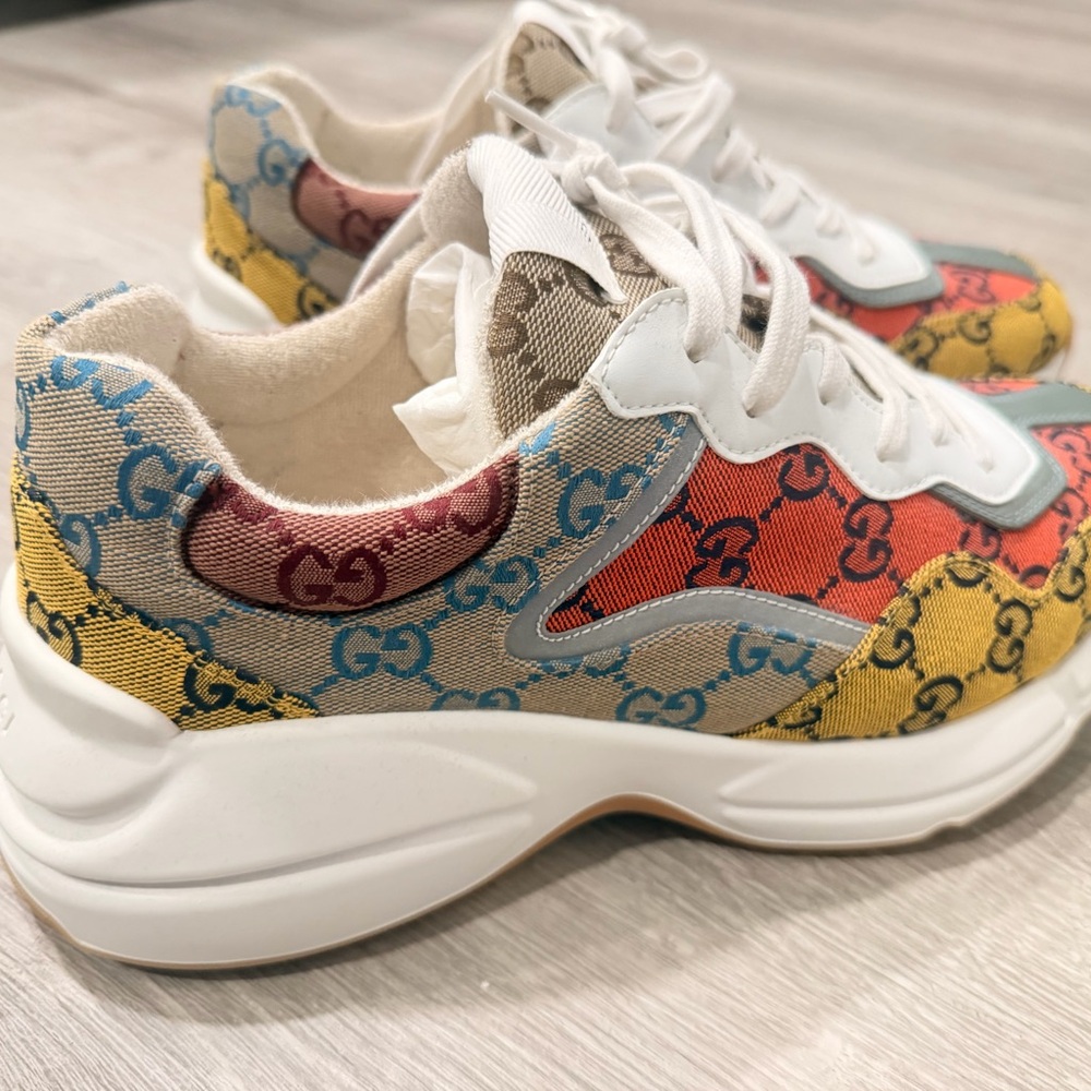 Gucci Multicolor GG Canvas Chunky Lace-Up Sneakers - Picture 4 of 4